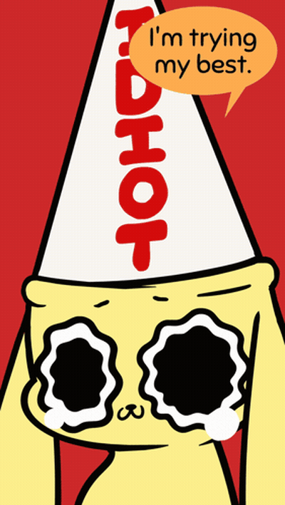 A Cartoon Character Is Wearing A Red Hot Hat And Sunglasses GIF