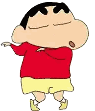 A Cartoon Character Is Wearing A Red Shirt And Yellow Shorts And Standing With His Eyes Closed . Sticker