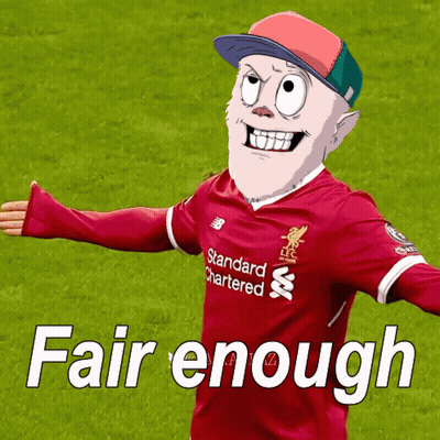 A Cartoon Character Is Wearing A Red Shirt That Says Standard Chartered On It GIF