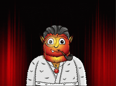 A Cartoon Character Is Wearing A Robe And Smoking A Pipe With The Word Gm Behind Him GIF