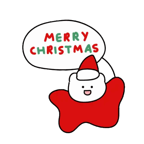 A Cartoon Character Is Wearing A Santa Hat And Saying Merry Christmas . Sticker