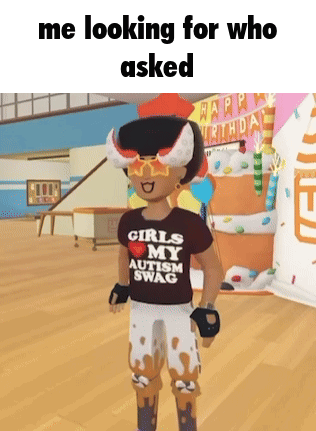 A Cartoon Character Is Wearing A Shirt That Says Girls My Autism Swag GIF