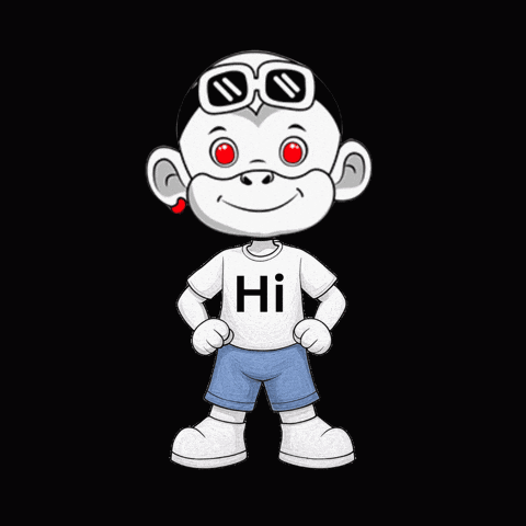 A Cartoon Character Is Wearing A Shirt That Says Hi GIF