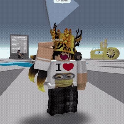 A Cartoon Character Is Wearing A Shirt That Says I Love Minions On It GIF