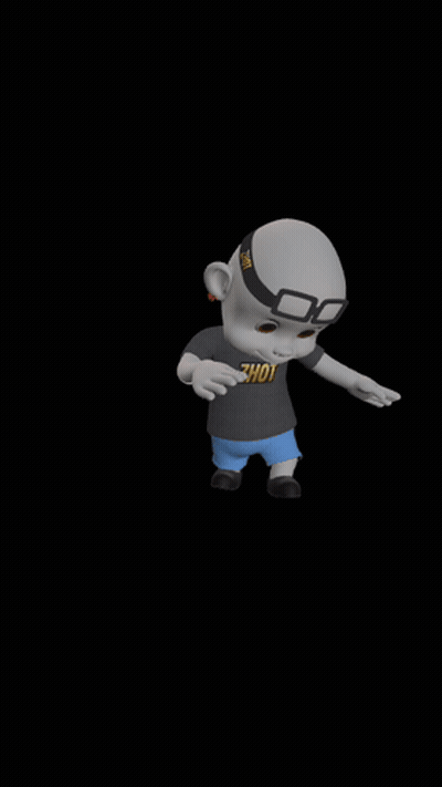 A Cartoon Character Is Wearing A Shirt That Says Shot On It GIF