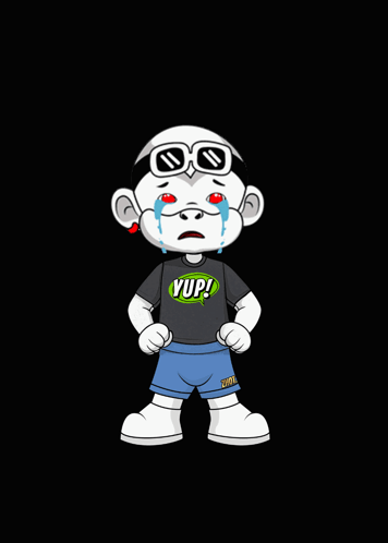 A Cartoon Character Is Wearing A Shirt That Says Yupi GIF