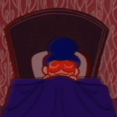 A Cartoon Character Is Wearing A Sleep Mask GIF