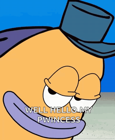 A Cartoon Character Is Wearing A Top Hat And Says Well Hello My Princess GIF
