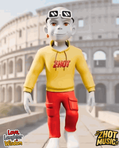 A Cartoon Character Is Wearing A Yellow Hoodie That Says Hot GIF