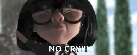 A Cartoon Character Is Wearing Glasses And Saying No Cry . GIF