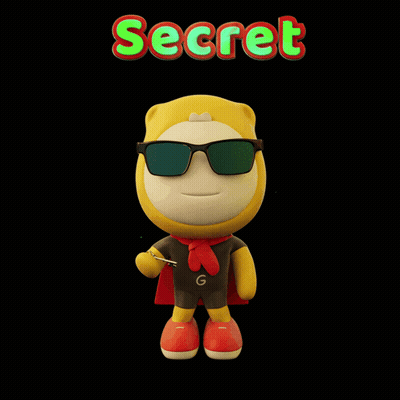 A Cartoon Character Is Wearing Sunglasses And A Cape And The Word Secret Is Above Him GIF