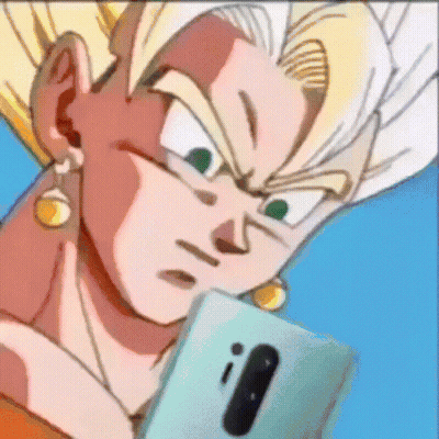 A Cartoon Character Looking At A Cell Phone With The Number 0 On It GIF