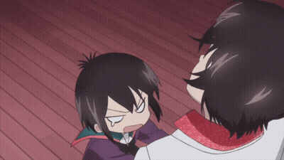 A Cartoon Character Making A Funny Face While Talking To Another Character GIF