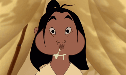 A Cartoon Character Making A Funny Face With A White Liquid Coming Out Of His Nose GIF