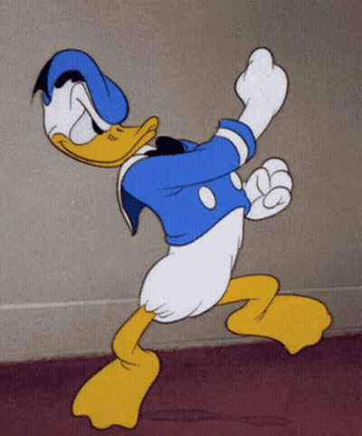 A Cartoon Character Named Donald Duck Is Dancing GIF