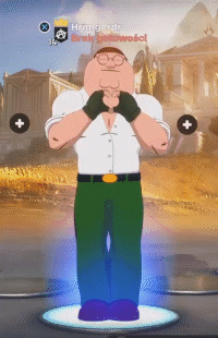 A Cartoon Character Named Peter Griffin Is Standing In Front Of A Building GIF
