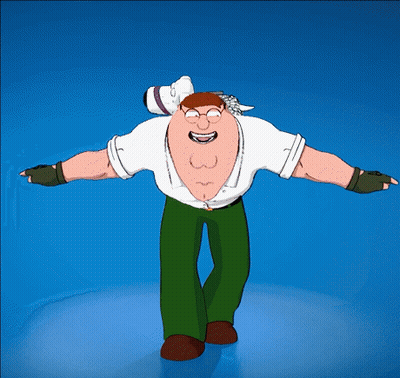 A Cartoon Character Named Peter Griffin Is Standing With His Arms Outstretched GIF