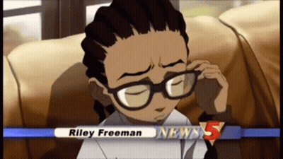 A Cartoon Character Named Riley Freeman Is On The News Channel GIF