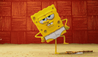A Cartoon Character Named Spongebob Is Wearing A Pair Of Calvin Klein Underwear GIF