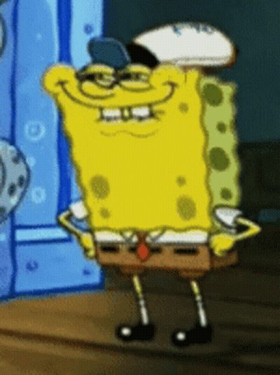 A Cartoon Character Named Spongebob Wearing A Hat And Tie GIF
