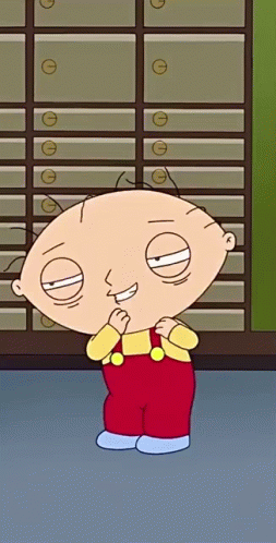 A Cartoon Character Named Stewie From Family Guy Is Smiling GIF