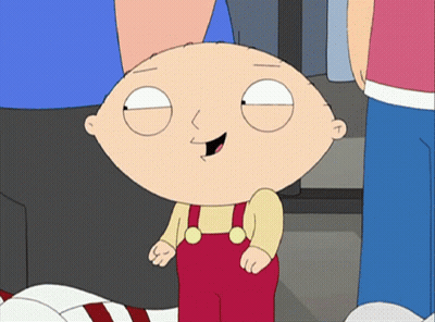 A Cartoon Character Named Stewie From The Family Guy Is Smiling GIF
