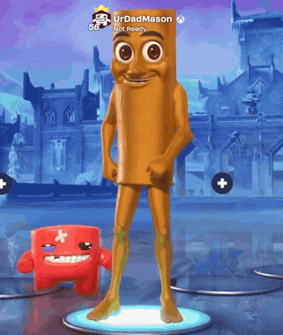 A Cartoon Character Named Urdadmason Is Standing In Front Of A Building GIF
