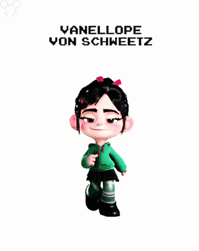 A Cartoon Character Named Vanellope Von Schweetz With A White Background GIF