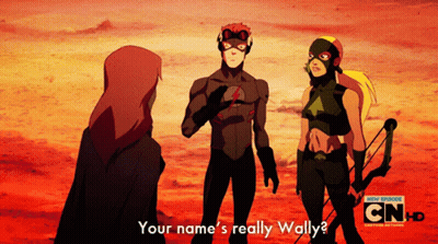 A Cartoon Character Named Wally Is Talking To Two Other Characters GIF