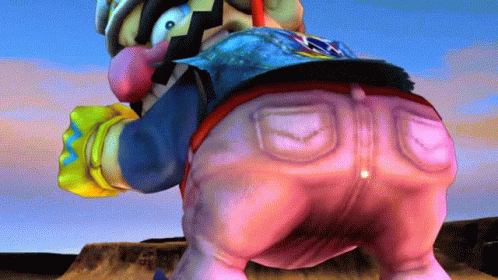 A Cartoon Character 'S Butt Is Shown In A Pixelated Video Game GIF