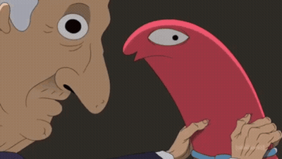 A Cartoon Character Says Allan While Holding Another Character GIF