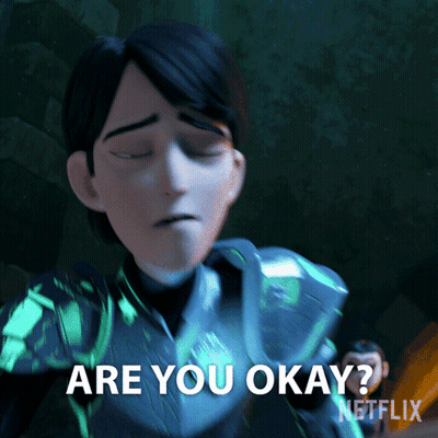 A Cartoon Character Says " Are You Okay " In A Netflix Advertisement GIF
