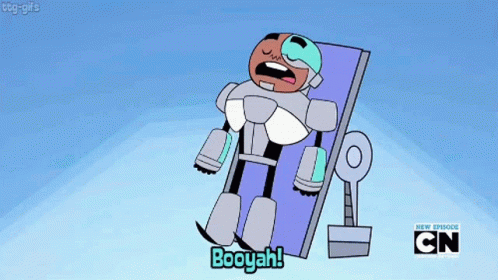 A Cartoon Character Says Booyah While Laying On A Couch GIF