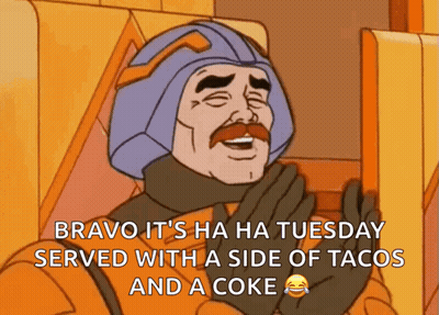 A Cartoon Character Says Bravo It 'S Ha Ha Tuesday GIF