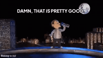 A Cartoon Character Says Damn That Is Pretty Good In Front Of A Full Moon GIF