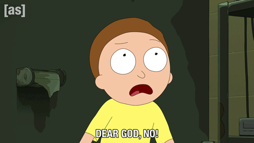 A Cartoon Character Says Dear God No In Front Of A Phone GIF