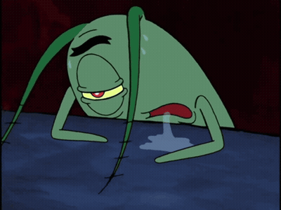 A Cartoon Character Says " Dear Neptune Above " In White Letters GIF