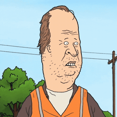 A Cartoon Character Says " Did You Hear That " While Wearing An Orange Vest GIF