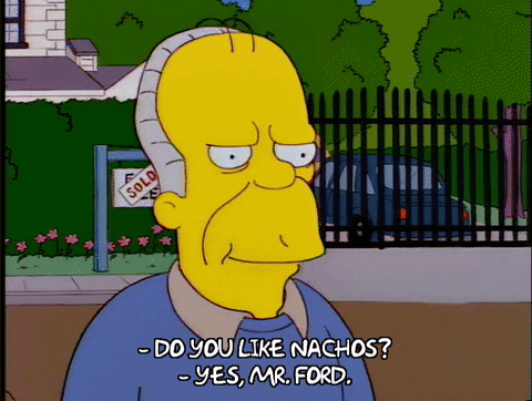 A Cartoon Character Says Do You Like Nachos Yes Mr Ford GIF
