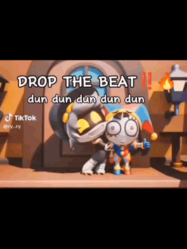 A Cartoon Character Says Drop The Beat Dun Dun Dun Dun Dun Dun Dun GIF
