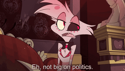 A Cartoon Character Says " Eh, Not Big On Politics " GIF