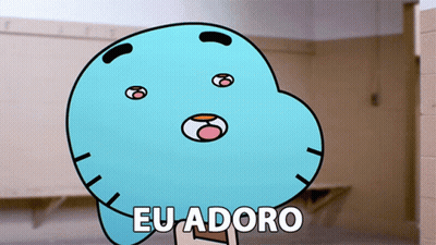 A Cartoon Character Says Eu Adoro In A Locker Room GIF