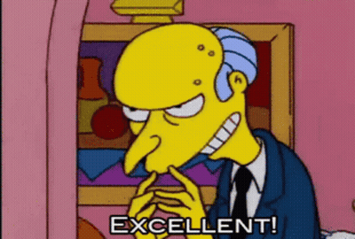A Cartoon Character Says Excellent In Front Of A Pink Wall GIF