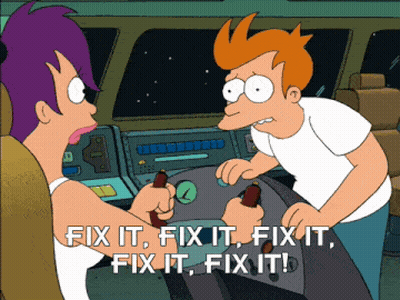 A Cartoon Character Says Fix It Fix It Fix It Fix It Fix It GIF