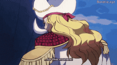 A Cartoon Character Says " For This Moment " While Wearing A White Hat GIF