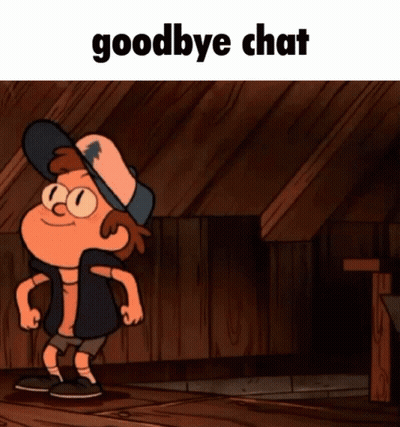 A Cartoon Character Says Goodbye Chat In The Corner GIF