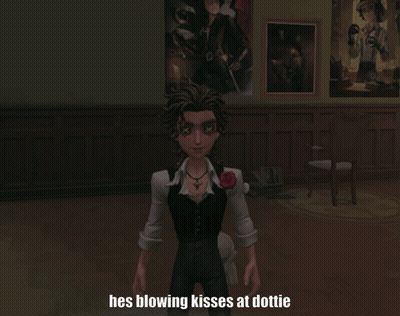 A Cartoon Character Says He Is Blowing Kisses At A Dottie GIF