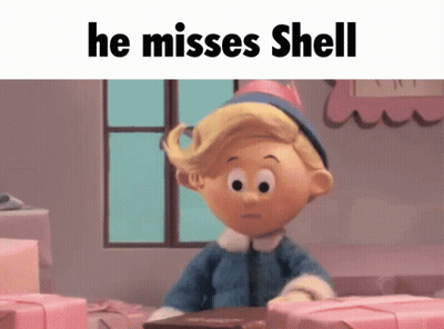 A Cartoon Character Says He Misses Shell GIF