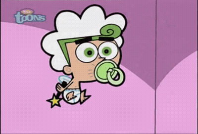 A Cartoon Character Says Hey You Made Me Make A Poopy On A Pink Background GIF