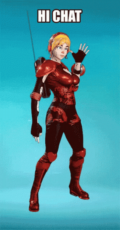 A Cartoon Character Says Hi Chat While Waving GIF